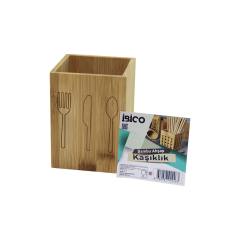 Küçük KARE=9X9CM Ahşap Bambu Kaşıklık Organizer