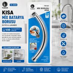 Kuğu Evye - Lavabo Kısa Mix Batarya Borusu Krom Kaplama - Vakumlu - Süzgeçli Uç