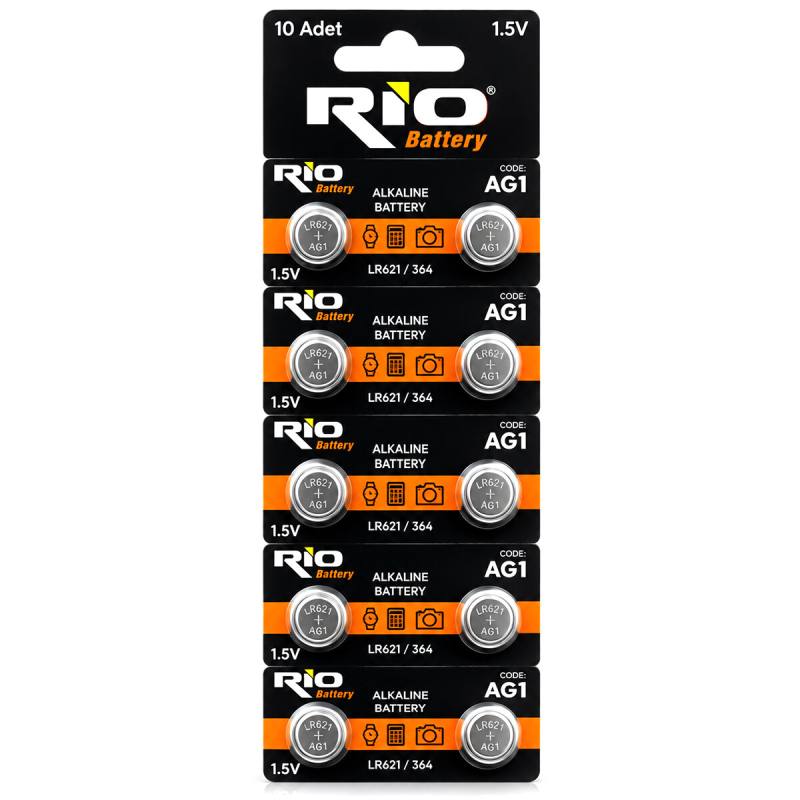 LR-621/364 Düğme Pil Alkalin 1.5V 10LU Kart AG1
