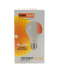 Nisaluce EAMP-074/BK 9+2W E27 Beyaz-kırmızı Led Ampul