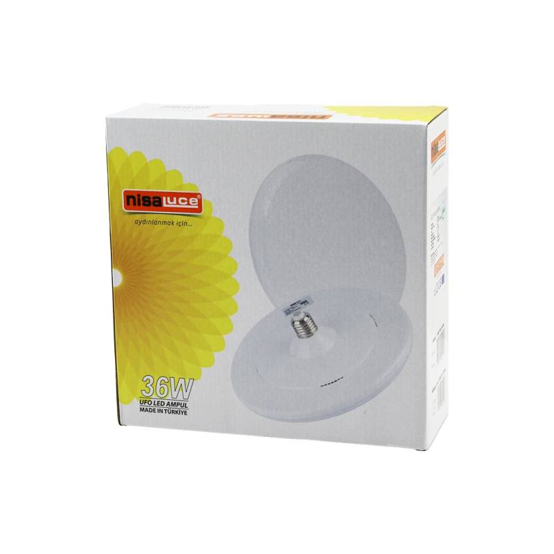 Nisaluce EAMP-063/KB 36W E27 Ufo Tipi Led Lamba Ampul Kristal Desenli Mika Pls.kapak 6400K - 3240LÜMEN