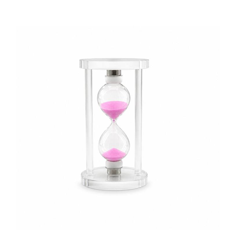 Orta Cam Kum Saati Cam Standlı= Çap: 6.8CM-YÜKSEKLİK: 12CM