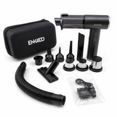 Oto Araç - 2IN1 Şarjlı 100W - 17000PA 9 Başlık - 3 Filtre El Tipi Basınçlı Hava Üfleme - Araç Süpürge Makinesi Taşıma Çantalı EKD-SP10