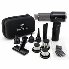 Oto Araç - 2IN1 Şarjlı 80W - 12000PA 9 Başlık - 3 Filtre El Tipi Basınçlı Hava Üfleme - Araç Süpürge Makinesi Taşıma Çantalı SNV-3002