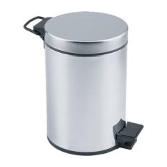 Pedallı 3LT Krom Metal Çöp Kovası