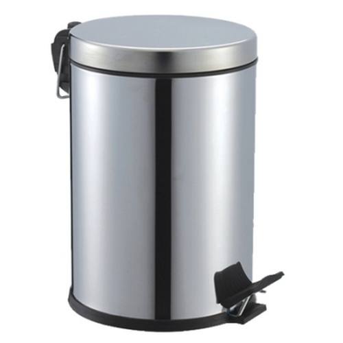 Pedallı 5LT Krom Metal Çöp Kovası