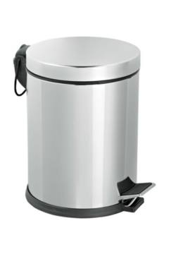 Pedallı 8LT Krom Metal Çöp Kovası