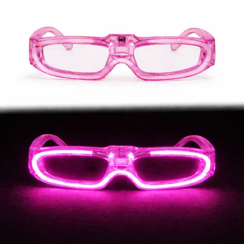 Pembe LED Işıklı Parti Gözlüğü 3 Modlu – Glow - Gece Eğlence Gözlüğü