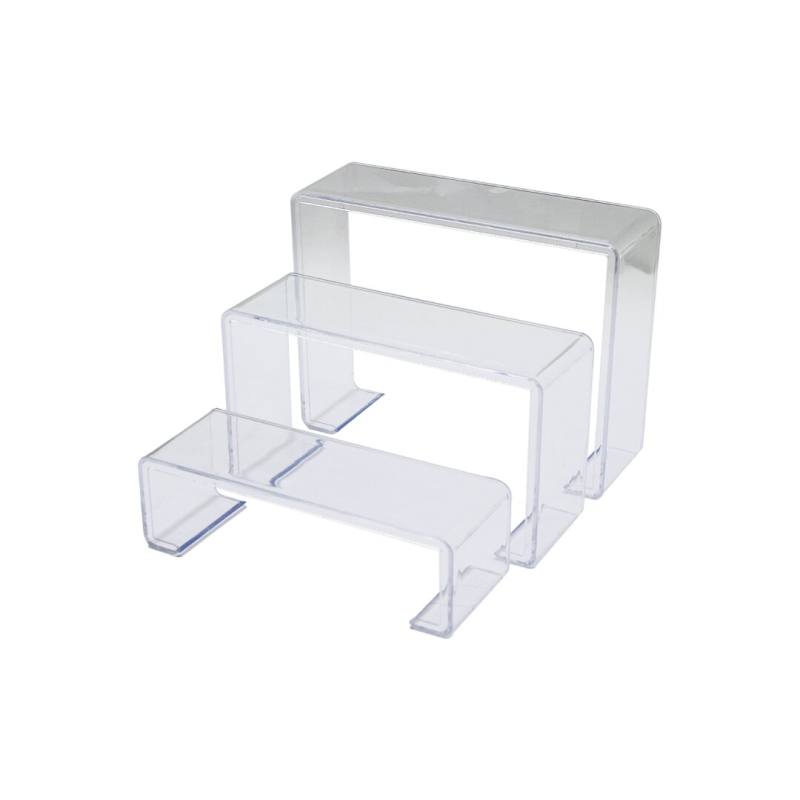 POŞETLİ 3 BOY MERDİVEN TEŞHİR AYAK YÜKSEKLİK: 6-11.5-16.5CM DERiNLİK: 6.5CM EN: 19.5-20.5-21.5CM