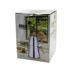 Pramit Aile Boy Çelik Çaydanlık Seti - Takımı Renkli Bakalit Kulp Üst Demlik: 1.5LT - Alt Suluk: 2.75LT Kendinden Süzgeçli