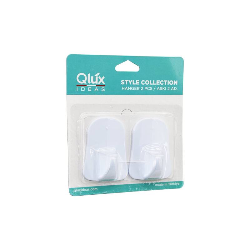 Qlux L-00735 2PCS Opak Beyaz Plastik Askı