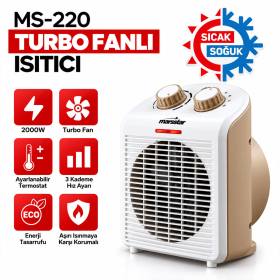 Sıcak - Soğuk Turbo Fanlı Isıtıcı 3 Kademe Hız Ayar 2000W MS-220