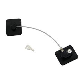 Siyah Plaka Halatlı Emniyet Kilit 5X6CM Yapışkanlı MONTAJ=2PCS Plaka HALAT=18.8CM