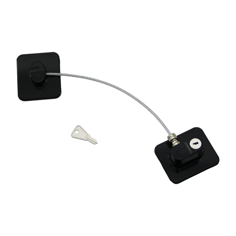 Siyah Plaka Halatlı Emniyet Kilit 5X6CM Yapışkanlı MONTAJ=2PCS Plaka HALAT=18.8CM