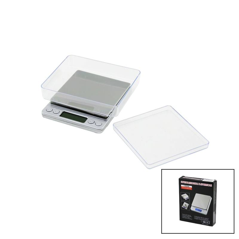 Superıor Mını I-2000 3000GR/0.1GR MİNİ=10.5X13CM Hassas Tartı - Terazi Şeffaf Pls.kapak Pilli