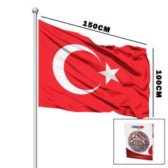 Türk Bayrağı Alpaka Kumaş 100X150CM