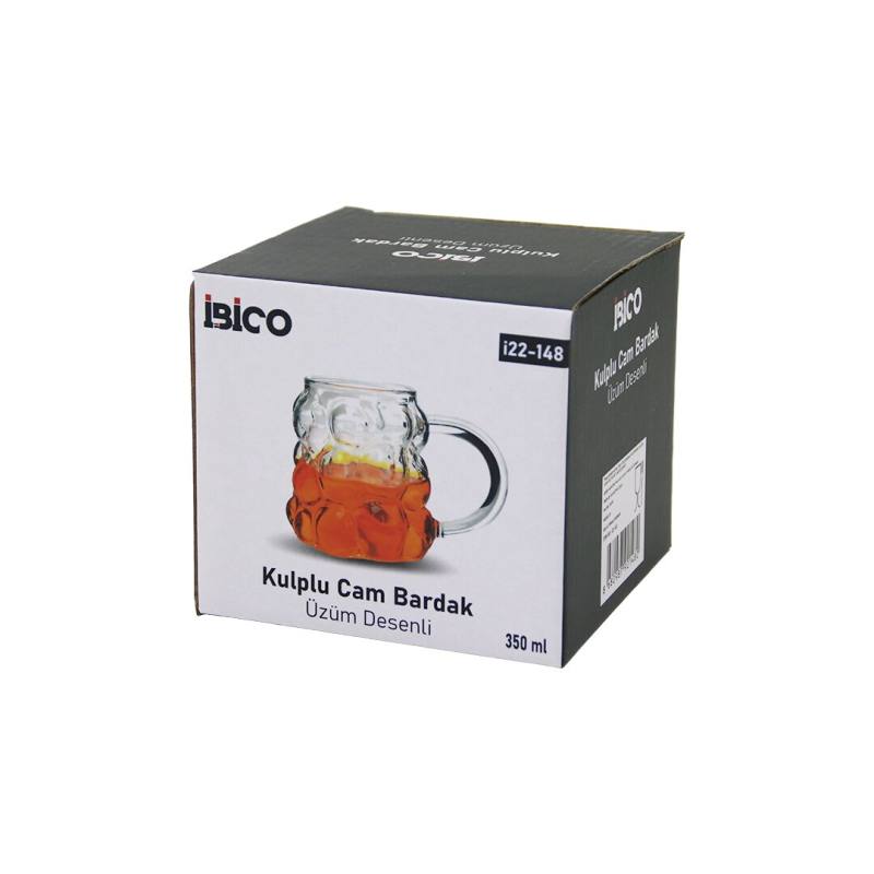 Üzüm - Kabarcıklı Kulplu Cam Bardak Termisil - Isıya Dayanıklı Borosilikat 350ML