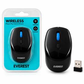 Wıreless - Kablosuz Siyah - Lacivert Usb Optical Mouse Vakum Ambalaj 1600DPI Pilli = 1AA SMW-87