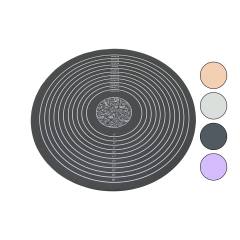 Yuvarlak Renkli Silikon Hamur Matı Ölçek Çizimli 190GR Çap: 45CM