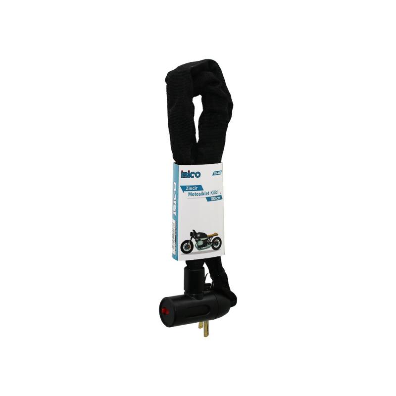 Zincirli Anahtarlı Motor - Bisiklet Kilit Bez Kılıflı Aç-kapa Kilit Kapak 100CM