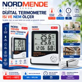 NRD 768 dijital iç dış ortam termometre ve nem ölçer