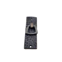 Antika Tarz Dekoratif Pirinç Dik Dövme Mobilya Kulbu - 90x31 mm, Oksit