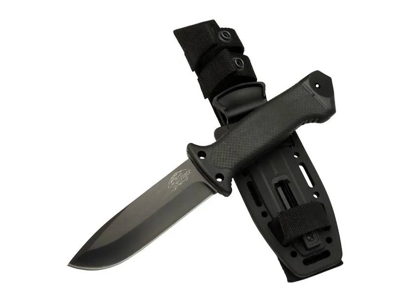Tiger Tactical HTM 3321 A Siyah Outdoor / Survival Bıçak 27cm - Kauçuk Sap, Kılıflı, Kutulu
