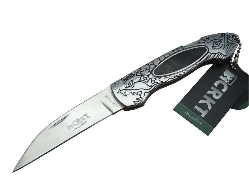 CR 0124 Kamp Çakı 20 cm - Metal Desenli Sap, Kılıflı, Kutulu
