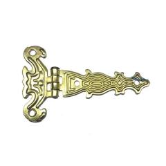 Dekoratif, Sac Tek Kuyruklu Menteşe - 40x68 mm, Küçük, Sarı, 100 Adet