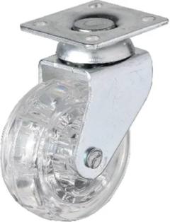325 - 50x20 mm Şeffaf Makaralı Tablalı Teker 4 Adet