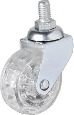 326 - 50x20 mm Şeffaf Makaralı Vidalı Teker 4 Adet