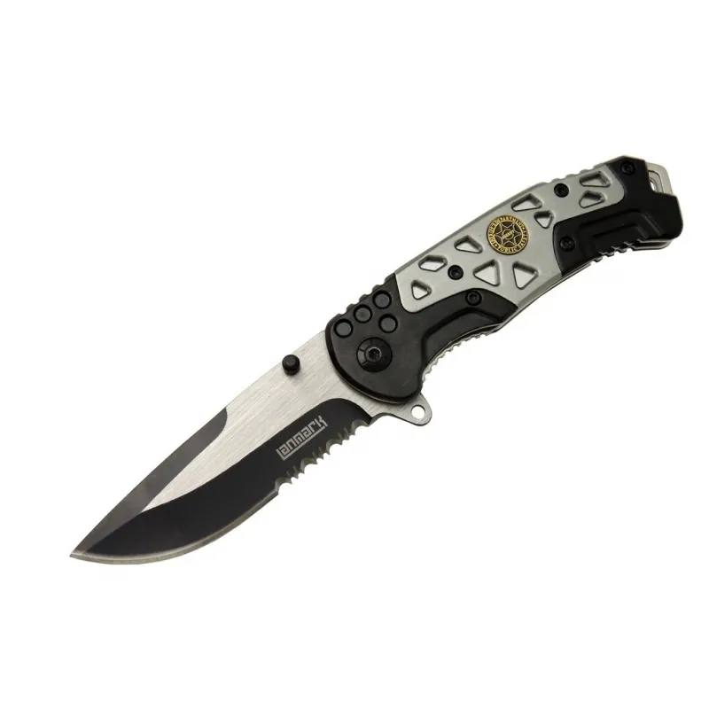 MX10 Gri Testereli Outdoor Çakı 21 cm - Otomatik, Perçinli
