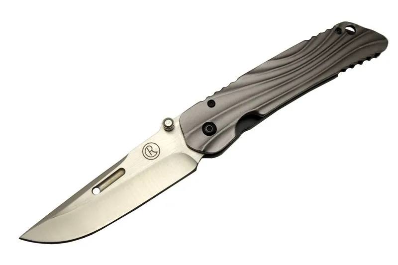 Umnumzaan T 50 Gri Kamp Çakı 22,5cm - Manuel, Kemerlikli, Oluklu