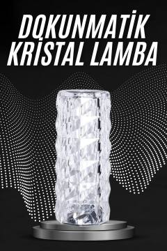 Kristal Lamba Masa Lambası Şarjlı Masa Lambası Dokunmatik Sensör Usb Şarjlı