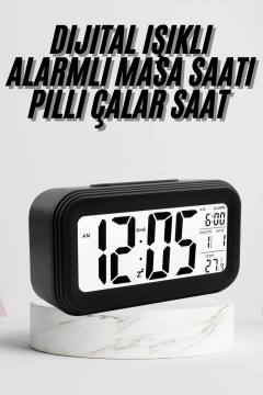 Dijital Masa Saati Termometre Takvim Led Ekran Pilli Ev Ofis Masası