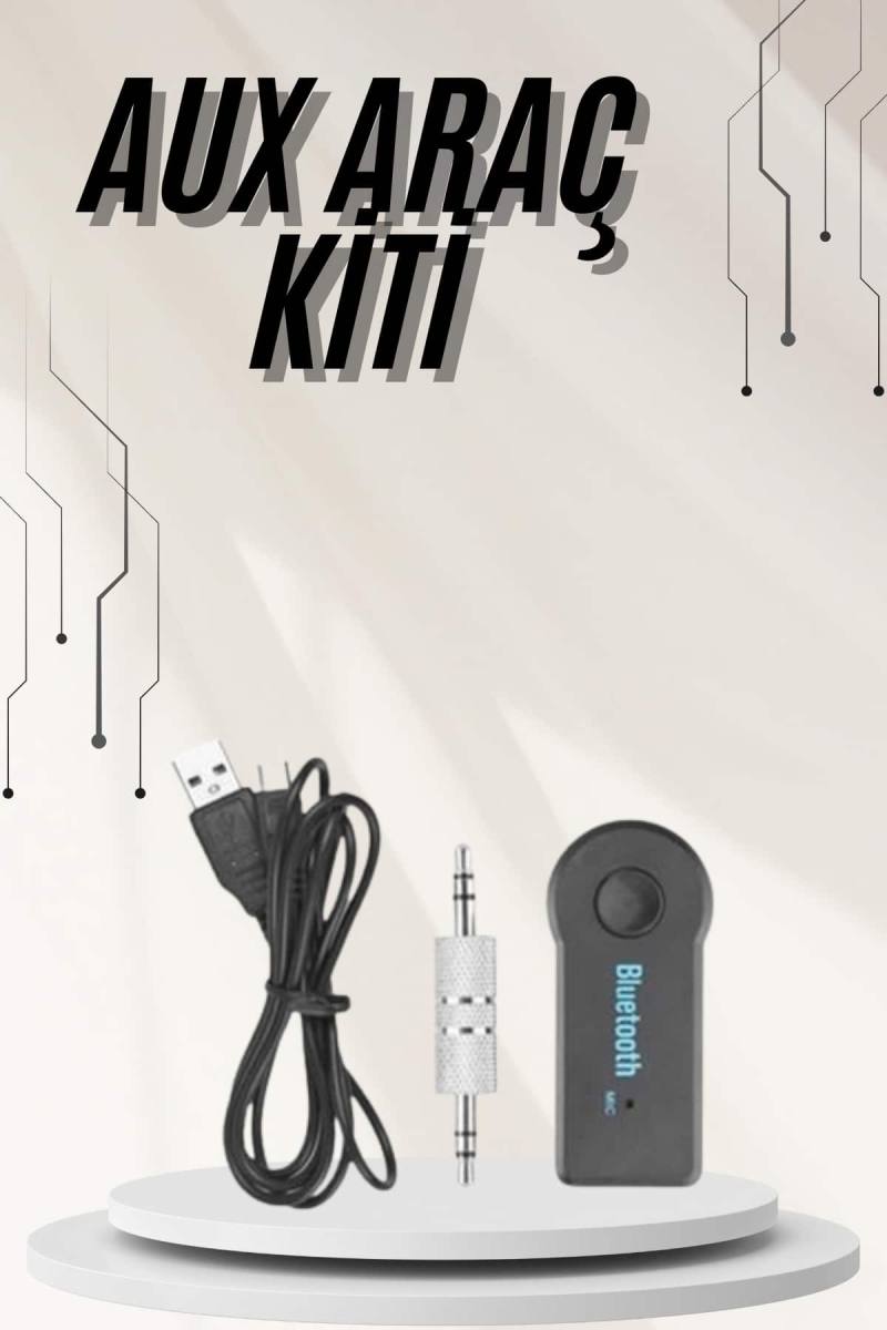 Yeni Nesil Bluetooth Aux Araç Kiti Siyah TV Tablet Telefon Araç Araba