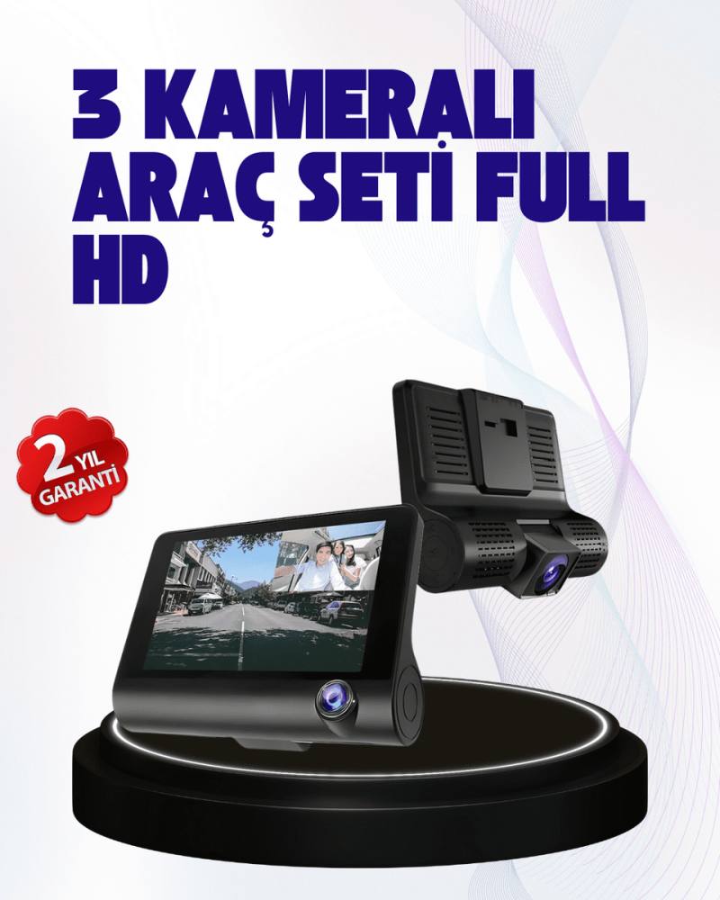 170° Geniş Açılı Araç Kamerası – 4.0” IPS Ekranlı Full HD DVR