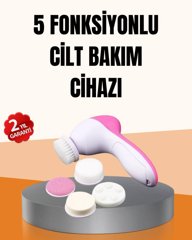 Derin Temizleme ve Masaj İçin 5 Başlıklı Yüz Cilt Bakım Aleti
