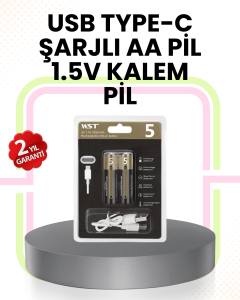 Tekrar Şarj Edilebilir AA USB Type-C Pil | 1000+ Döngü | 1.5V Sabit Voltaj