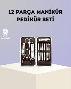 Paslanmaz Çelik Çok Fonksiyonlu 12 Manikür Seti