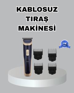 Çelik Bıçaklı Unisex Şarjlı Tıraş Makinesi – Sessiz Motor, Kablosuz ve Ayarlanabilir