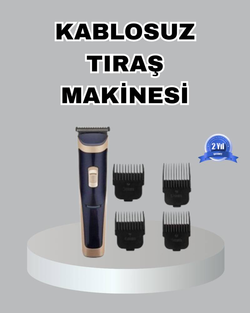 Çelik Bıçaklı Unisex Şarjlı Tıraş Makinesi – Sessiz Motor, Kablosuz ve Ayarlanabilir