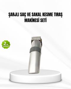 Şarjlı Saç ve Sakal Kesme Makinesi – Paslanmaz Çelik Bıçak, Ayarlanabilir Başlık