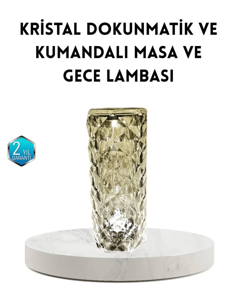 Kristal RGB LED Masa Lambası – Renkli Kumandalı Işık, Dekoratif ve Enerji Tasarruflu