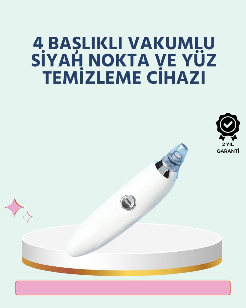 Cilt Dostu Vakumlu Siyah Nokta Temizleyici – Siyah Nokta, Yağ ve Makyaj Kalıntılarına Karşı