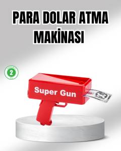 Super Money Gun Para Saçma Tabancası Yüksek Atış Güçlü Kırmızı Model