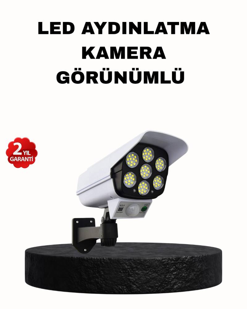 Güneş Enerjili Güvenlik Işığı Dış Mekan 5 Eksen Ayarlı ve PIR Hareket Sensörlü