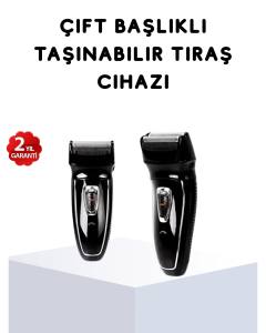 Kablosuz Tıraş Makinesi Çift Başlıklı Kuru Tıraş Folyo Başlık Şarj Göstergeli
