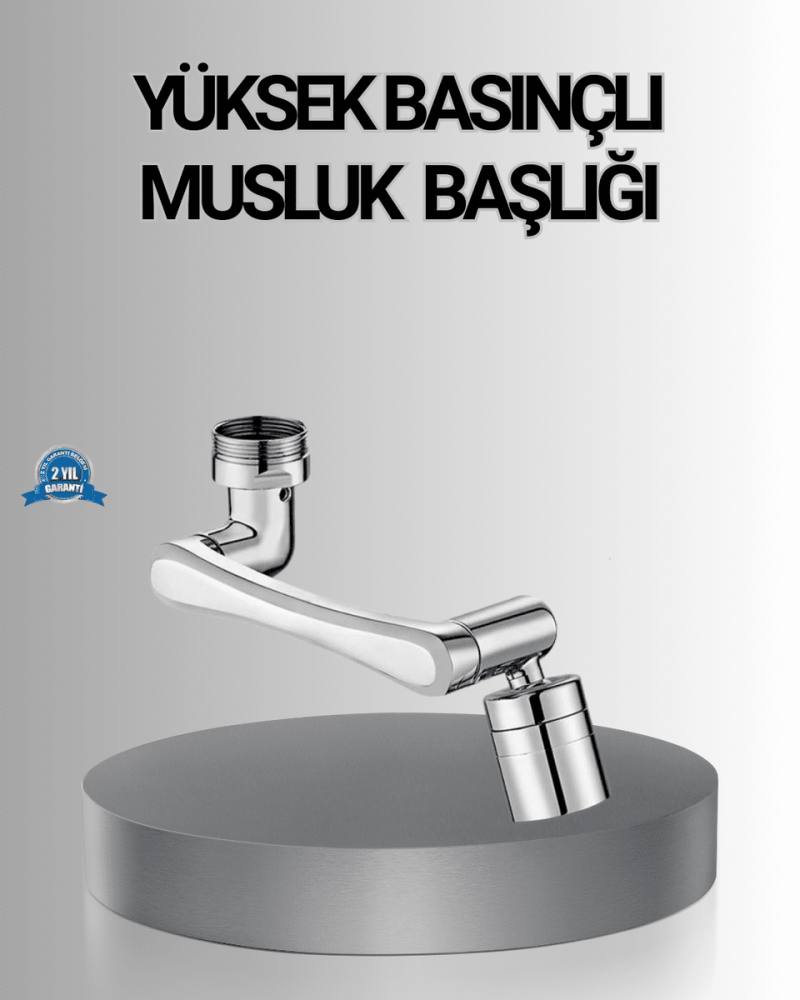 1080° Dönebilen Musluk Başlığı Robotik Kol Havalandırıcı Çok Yönlü Su Yönlendirme