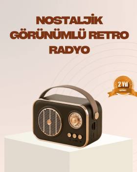 Retro Bluetooth Radyo – Nostaljik Tasarım, TF Kart ve USB Destekli